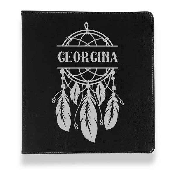 Dreamcatcher Leather Binder - 1" - Black - Front View
