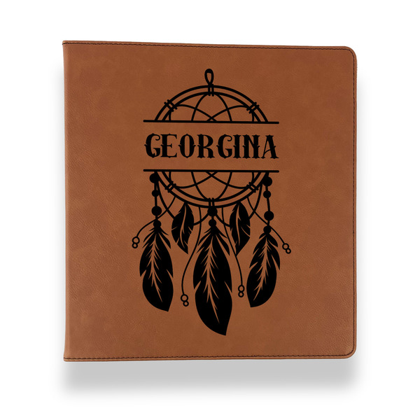 Dreamcatcher Leather Binder - 1" - Rawhide - Front View
