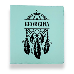Dreamcatcher Leather Binder - 1" - Teal (Personalized)