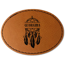 Dreamcatcher Faux Leather Iron On Patch - Oval (Personalized)