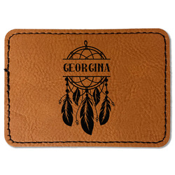 Dreamcatcher Faux Leather Iron On Patch - Rectangle (Personalized)