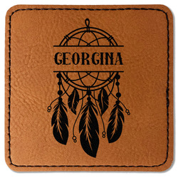 Dreamcatcher Faux Leather Iron On Patch - Square (Personalized)