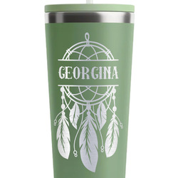 Dreamcatcher RTIC Everyday Tumbler with Straw - 28oz - Light Green - Single-Sided (Personalized)