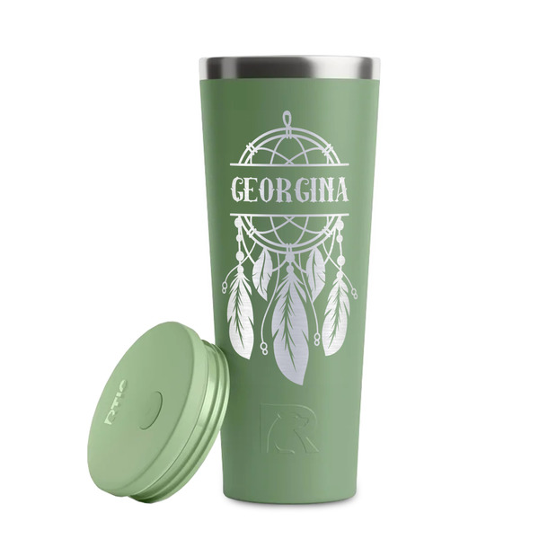 Dreamcatcher Light Green RTIC Everyday Tumbler - 28 oz. - Lid Off