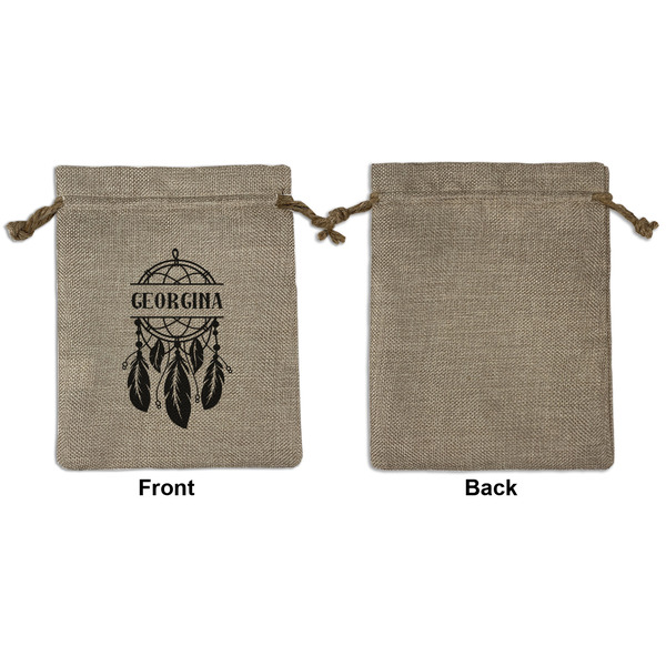 Dreamcatcher Medium Burlap Gift Bag - Front Approval