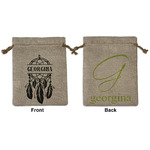 Dreamcatcher Medium Burlap Gift Bag - Front & Back (Personalized)