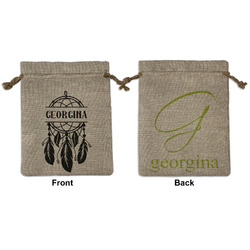 Dreamcatcher Medium Burlap Gift Bag - Front & Back (Personalized)