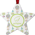 Dreamcatcher Metal Star Ornament - Double Sided w/ Name and Initial
