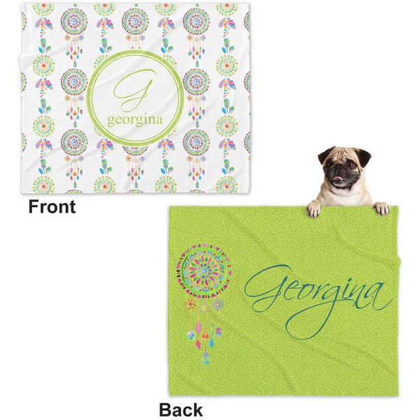 Dreamcatcher Microfleece Dog Blanket - Large- Front & Back