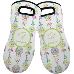 Dreamcatcher Neoprene Oven Mitts - Set of 2 w/ Name and Initial