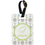 Dreamcatcher Plastic Luggage Tag - Rectangular w/ Name and Initial