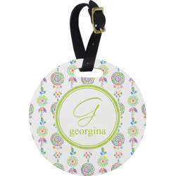 Dreamcatcher Plastic Luggage Tag - Round (Personalized)
