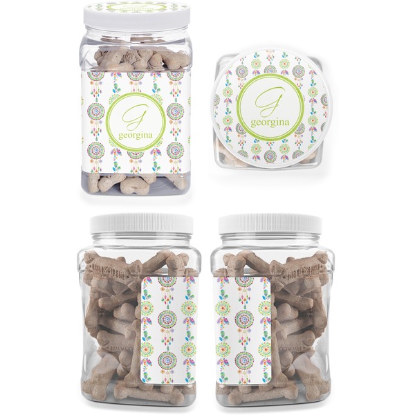 Dreamcatcher Pet Treat Jar - Multiple Angles