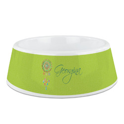 Dreamcatcher Plastic Dog Bowl (Personalized)