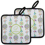 Dreamcatcher Pot Holders - Set of 2 w/ Name and Initial