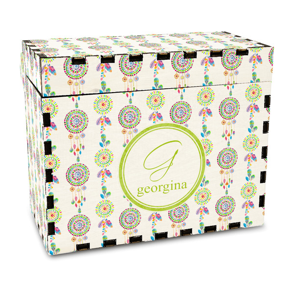 Custom Dreamcatcher Wood Recipe Box - Full Color Print (Personalized)