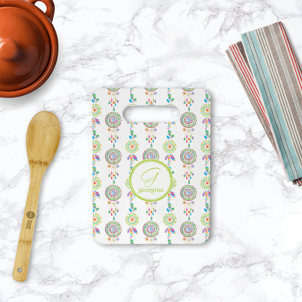 Dreamcatcher Rectangle Trivet with Handle - LIFESTYLE