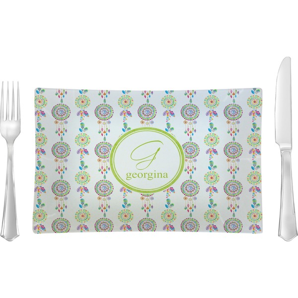 Custom Dreamcatcher Rectangular Glass Lunch / Dinner Plate - Single or Set (Personalized)