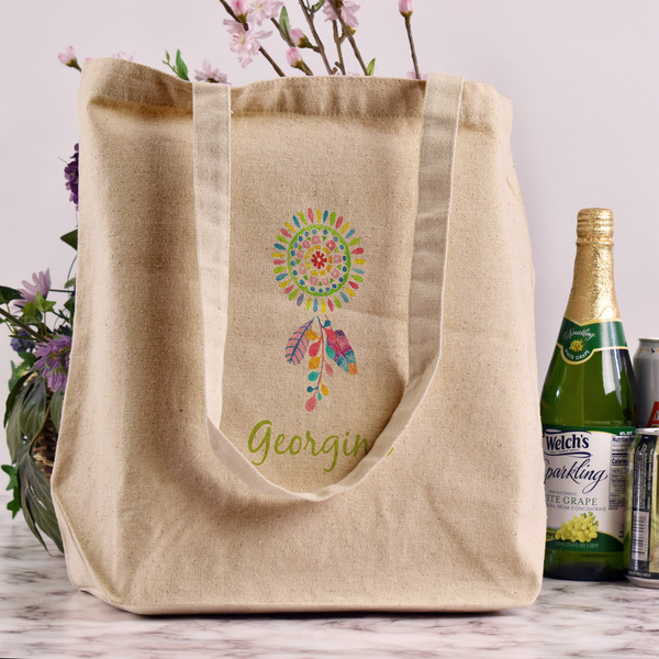Dreamcatcher Reusable Cotton Grocery Bag - In Context
