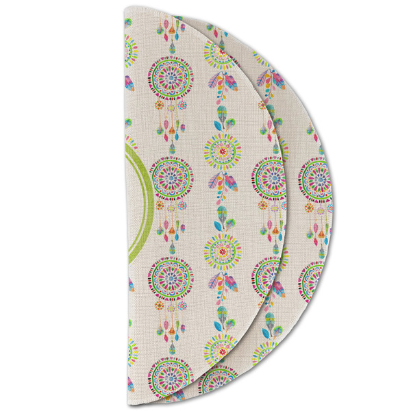 Dreamcatcher Round Linen Placemats - HALF FOLDED (double sided)