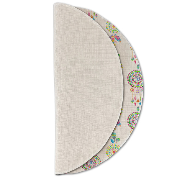 Dreamcatcher Round Linen Placemats - HALF FOLDED (single sided)