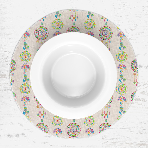 Dreamcatcher Round Linen Placemats - LIFESTYLE (single)