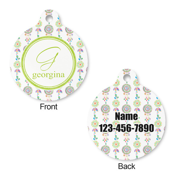 Dreamcatcher Round Pet Tag - Front & Back