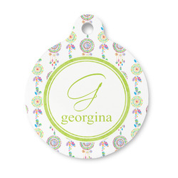 Dreamcatcher Round Pet ID Tag - Small (Personalized)