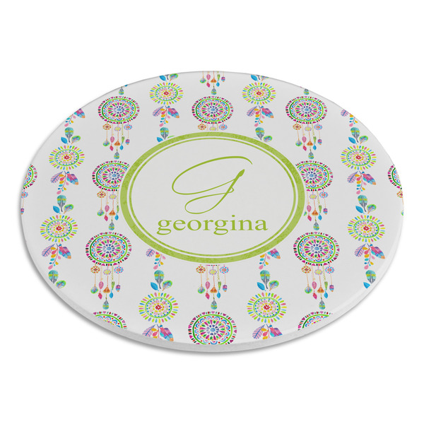 Dreamcatcher Round Stone Trivet - Angle View