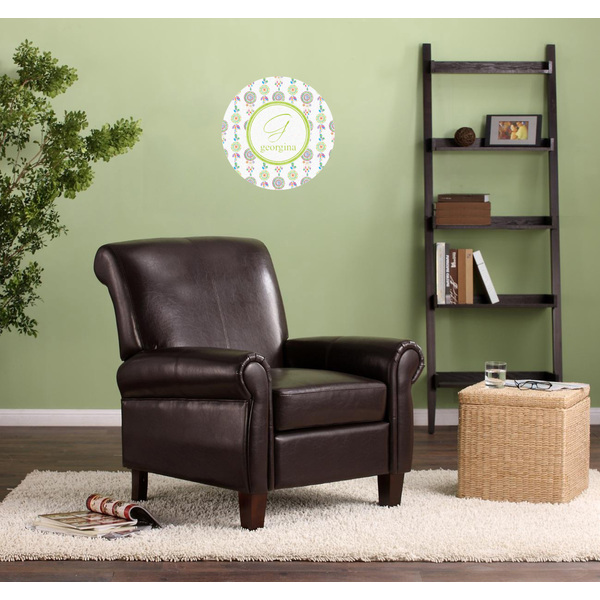 Dreamcatcher Round Wall Decal on Living Room Wall