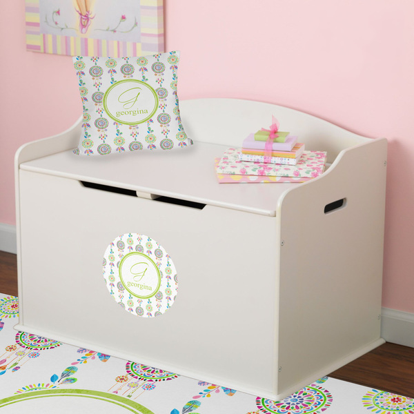 Dreamcatcher Round Wall Decal on Toy Chest