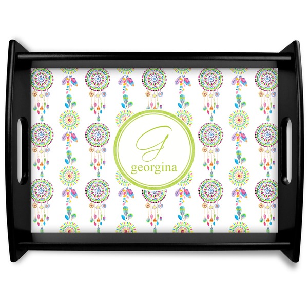 Custom Dreamcatcher Black Wooden Tray - Large (Personalized)