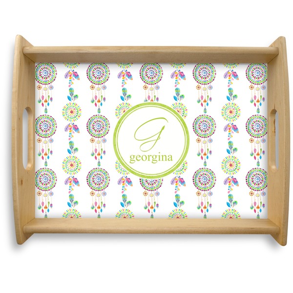 Custom Dreamcatcher Natural Wooden Tray - Large (Personalized)