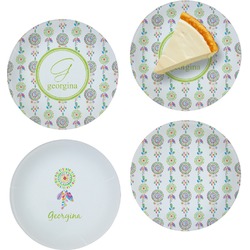 Dreamcatcher Set of 4 Glass Appetizer / Dessert Plate 8" (Personalized)
