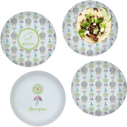 Dreamcatcher Set of 4 Glass Lunch / Dinner Plate 10" (Personalized)