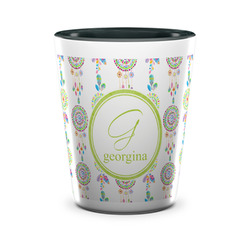 Dreamcatcher Ceramic Shot Glass - 1.5 oz - Two Tone - Set of 4 (Personalized)