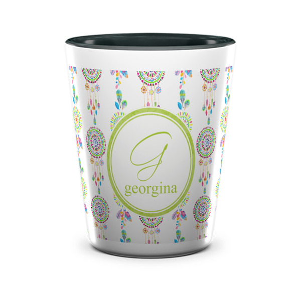 Custom Dreamcatcher Ceramic Shot Glass - 1.5 oz - Two Tone - Set of 4 (Personalized)