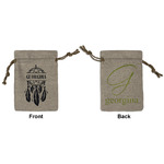 Dreamcatcher Small Burlap Gift Bag - Front & Back (Personalized)