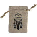 Dreamcatcher Small Burlap Gift Bag - Front (Personalized)