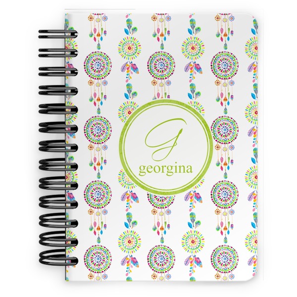 Custom Dreamcatcher Spiral Notebook - 5x7 w/ Name and Initial