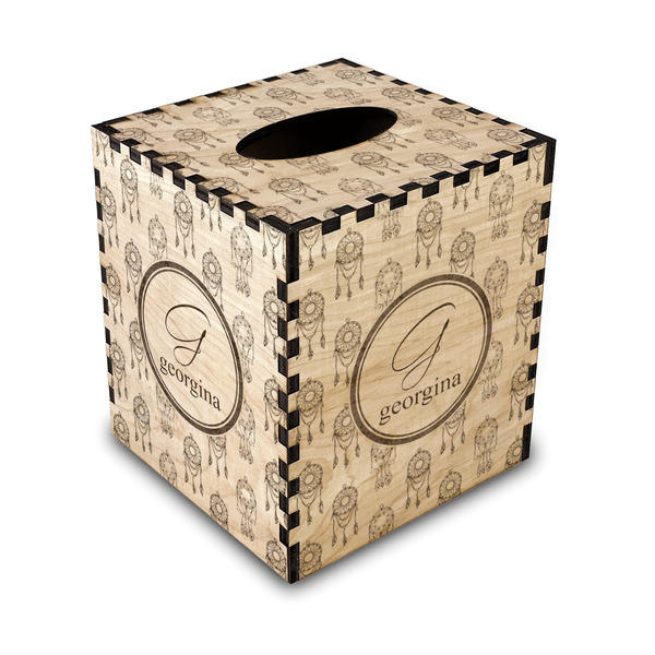 Custom Dreamcatcher Wood Tissue Box Cover - Square (Personalized)