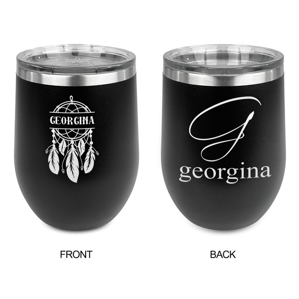 Dreamcatcher Stainless Wine Tumblers - Black - Double Sided - Approval