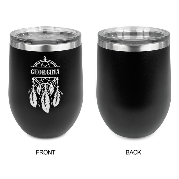 Dreamcatcher Stainless Wine Tumblers - Black - Single Sided - Approval