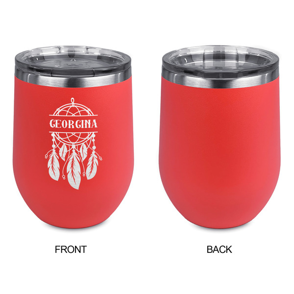 Dreamcatcher Stainless Wine Tumblers - Coral - Single Sided - Approval