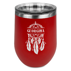 Dreamcatcher Stemless Stainless Steel Wine Tumbler - Red - Double Sided (Personalized)