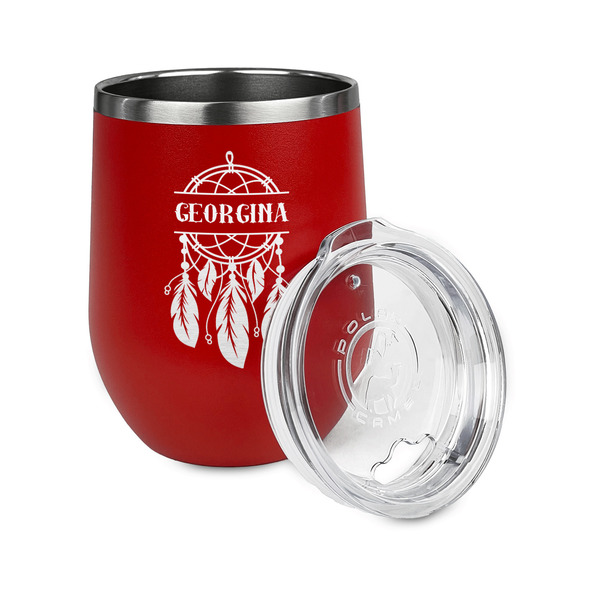 Dreamcatcher Stainless Wine Tumblers - Red - Single Sided - Alt View