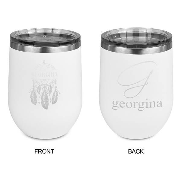 Dreamcatcher Stainless Wine Tumblers - White - Double Sided - Approval