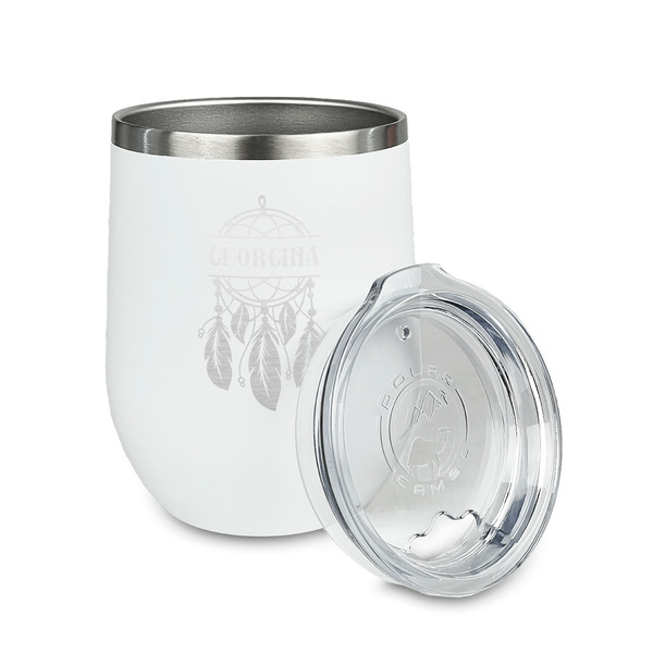 Dreamcatcher Stainless Wine Tumblers - White - Single Sided - Alt View