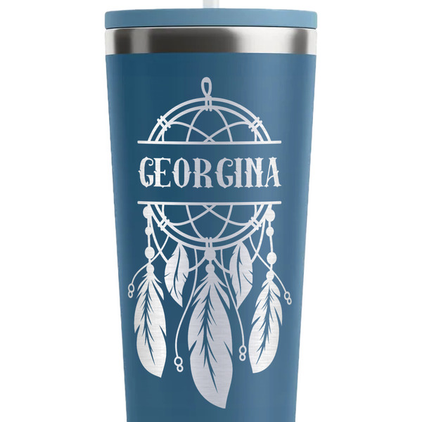 Dreamcatcher Steel Blue RTIC Everyday Tumbler - 28 oz. - Close Up