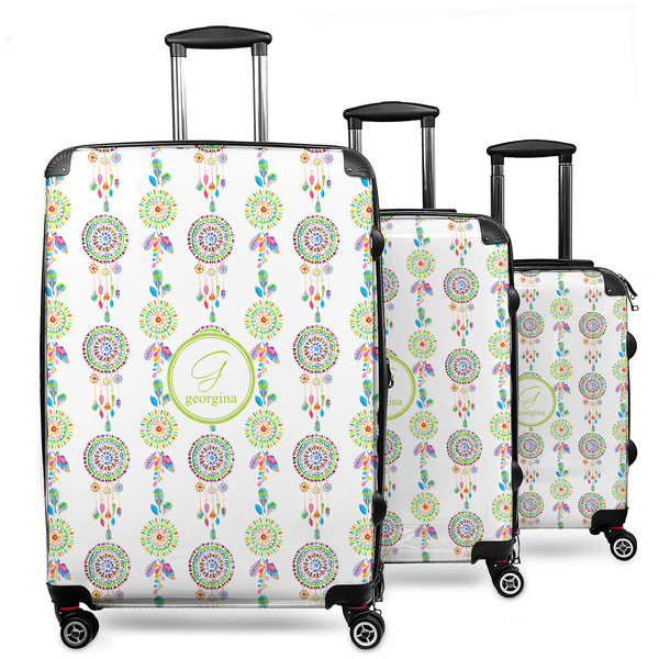 Custom Dreamcatcher 3 Piece Luggage Set - 20" Carry On, 24" Medium Checked, 28" Large Checked (Personalized)